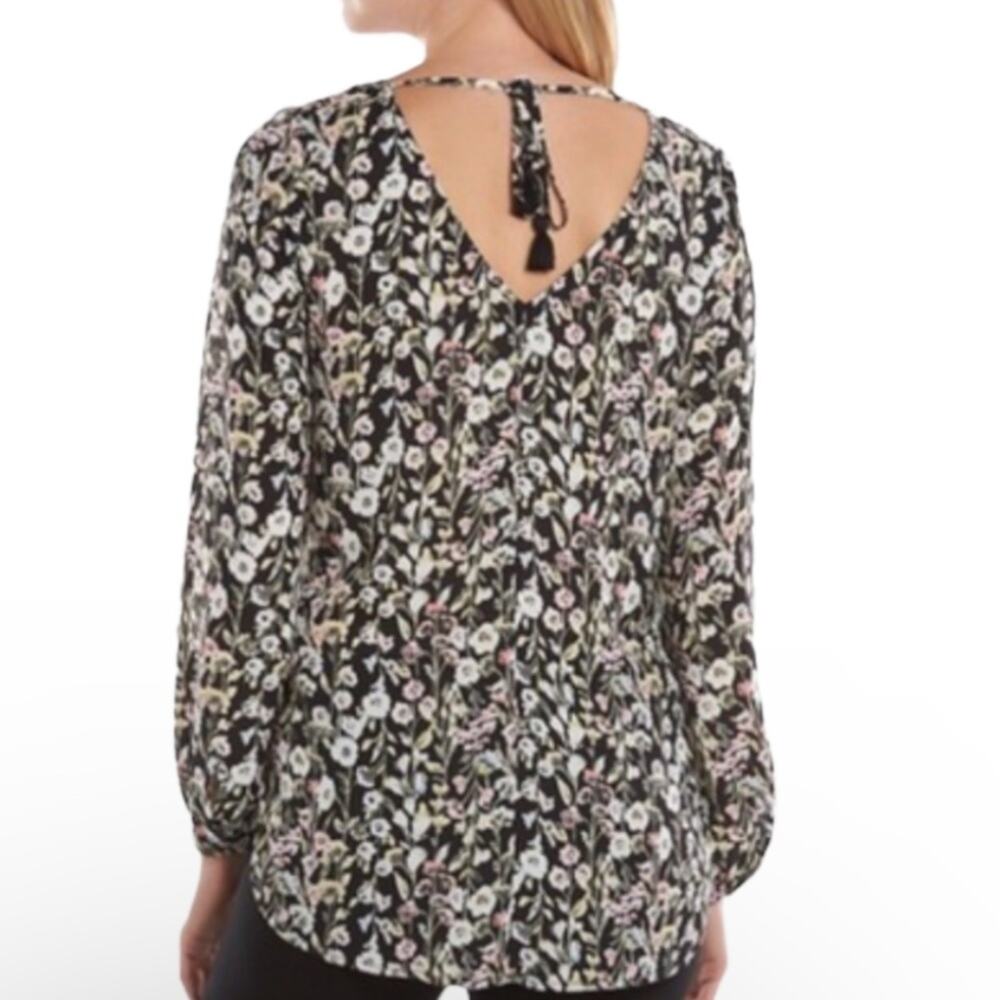 LC Lauren Conrad Floral Tunic top long sleeves New - Picture 3 of 12